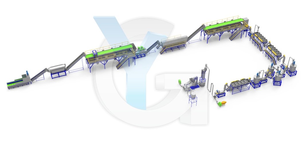 2000 kg Per Hour Pet Bottles Washing Plant